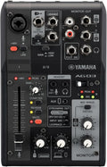 Yamaha AG03MK2 Black 6-Channel Live Streaming Loopback Mixer/USB Interface with Steinberg Software Suite