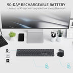 Rapoo 9560M Wireless Keyboard and Mouse Combo, Blade-Series E9550L 110-Key Ultra-Thin Keyboard and MT760SE Wireless Mouse, Support 4 Devices, Quiet, USB-C, Rechargeable, for Windows/Mac/Linux/Chrome