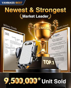 VANMASS Car Phone Holder Mount 2025 Upgraded [Patent Steel-Hook] Car Vent Phone Mount Clip Military-Grade Shockproof Cell Phone Car Mount Handsfree Truck Stand Vent Cradle for iPhone Android,Silvery