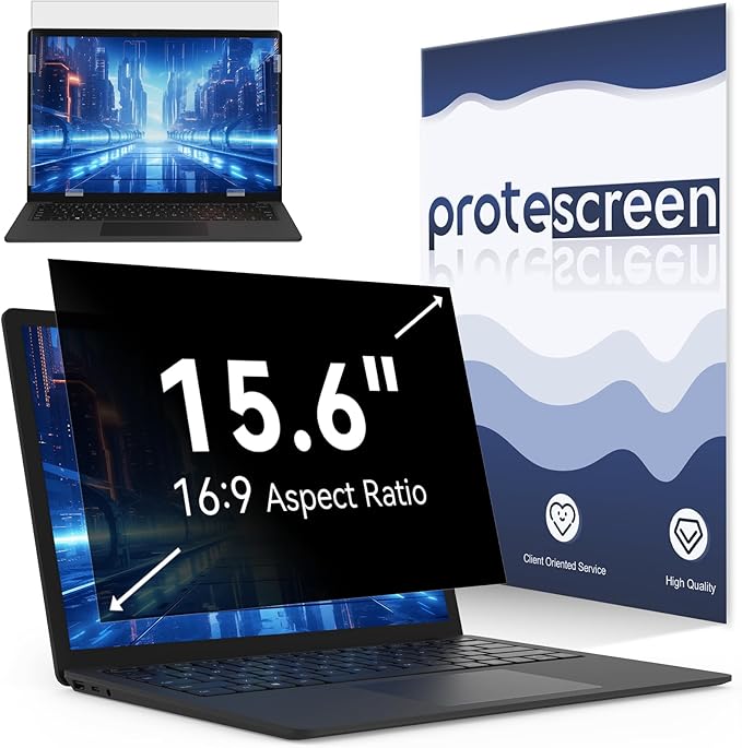 Laptop Privacy Screen 15.6 Inch Compatible with HP/Dell/Acer/Samsung/Asus/Lenovo/Toshiba,16:9 Aspect Removable Anti Glare Blue Light Filter Protector, 15.6 in Laptop Privacy Screen Shield