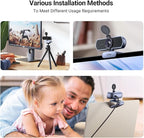 UGREEN 2K Webcam, Full HD 1080P Webcam for PC, Web Camera with Autofocus, Privacy Cover, Dual Noise Cancelling Mics, Computer USB Camera for Streaming, Conferencing, Calling, Zoom, Skype, Teams