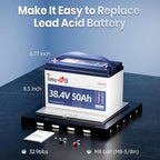 36 Volt Lithium Battery 50Ah for 36V Trolling Motor, Upgrade 1.2C Discharge 60A Current, 36V LiFePO4 Battery with Low Temp Protection, Up to 15000 Deep Cycle Lithium Battery Group31