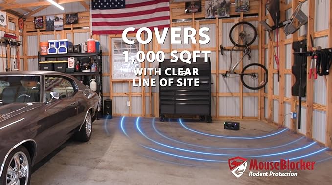 1000x Powerful Plug-in Ultrasonic Mouse and Rodent Deterrent for Buildings, Garages, Attics and More. Works with All Rodents. Ultrasonic Rodent Repeller, Band