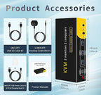 HDMI kvm Switch 2 Monitors 2 Computers Dual Monitor kvm Switch,8K@60HZ, 3*USB3.0&1*USB C, KVM switches 2 Computers 2 Monitors 1 Monitors(USB3.0+8KHDMI)