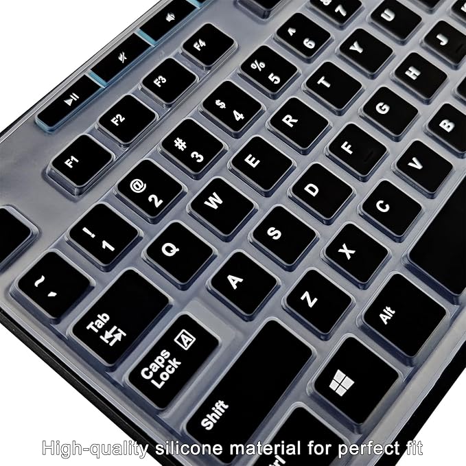 Keyboard Cover Silicone for Logitech K200 K260 K270, Keyboard Cover for Logitech K200 K260 K270 Ergonomic Wireless Keyboards, MK200 MK260 Keyboard Skin Waterproof Dustproof (Black)