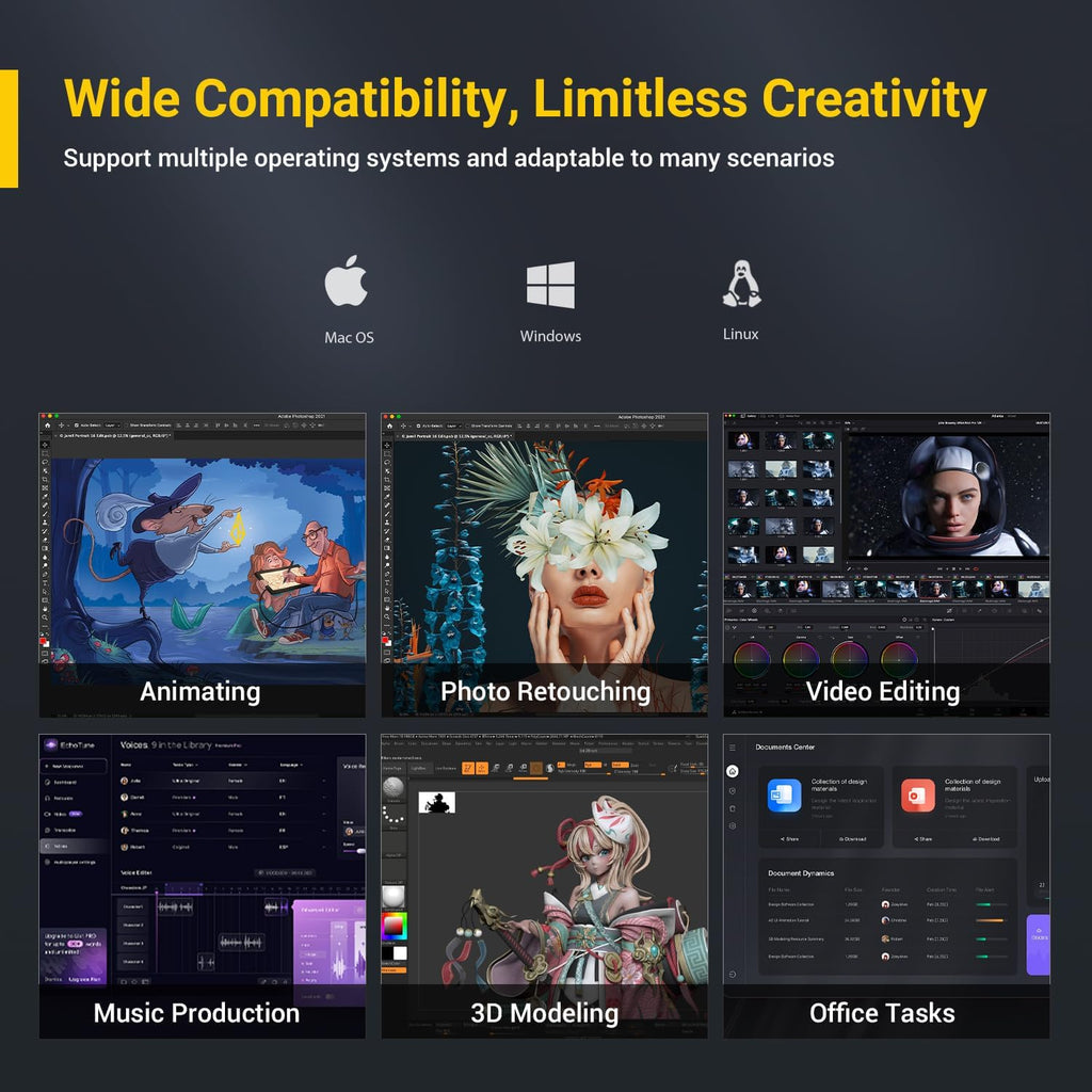 XENCELABS Quick Keys for PC, MacBook, Desktop, Drawing Tablet, Pen Display, OLED Display, 44 Customizable Shortcuts Keydail for Digital Drawing, Video Editing, Photo Retouching, Windows/macOS