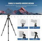 NEEWER TP09 Carbon Fiber Mini Tripod Compatible with iPhone, 20" Lightweight Compact Travel Desktop Tripod Stand with Ball Head, Phone Holder, Remote for Phone DSLR Camera Video Camcorder Webcam