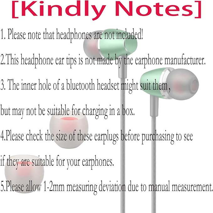 9 Pairs Earbud Tips,Silicone Replacement Earbud Tips Inner Hole 3.8mm -5.5mm, Headphone Ear Cover Fit Most in-Ear Headphones,Black Red(SML)