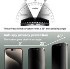 2 Pack Matte Privacy Screen Protector for iPhone 15 Pro Max 6.7-Inch Auto Dust Removal, No Bubbles,Anti-Spy Tempered Glass Film, Easy Installation