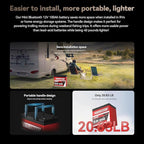 12V 100Ah Mini Bluetooth LiFePO4 Battery, 12 Volt Lithium Battery Bulit in 100A Smart BMS with Low-Temp Protection, 100Ah Lithium Battery Great for Marine, Trolling Motor, RV, Camper, Solar