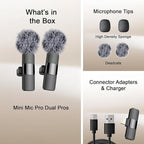Mini Mic Pro (Latest Model - Wireless Microphone for iPhone, iPad, Android, Lavalier Microphone for Video Recording - iPhone Mic Crystal Clear Recording with USB-C for Podcast (iPhone 14 & Below)