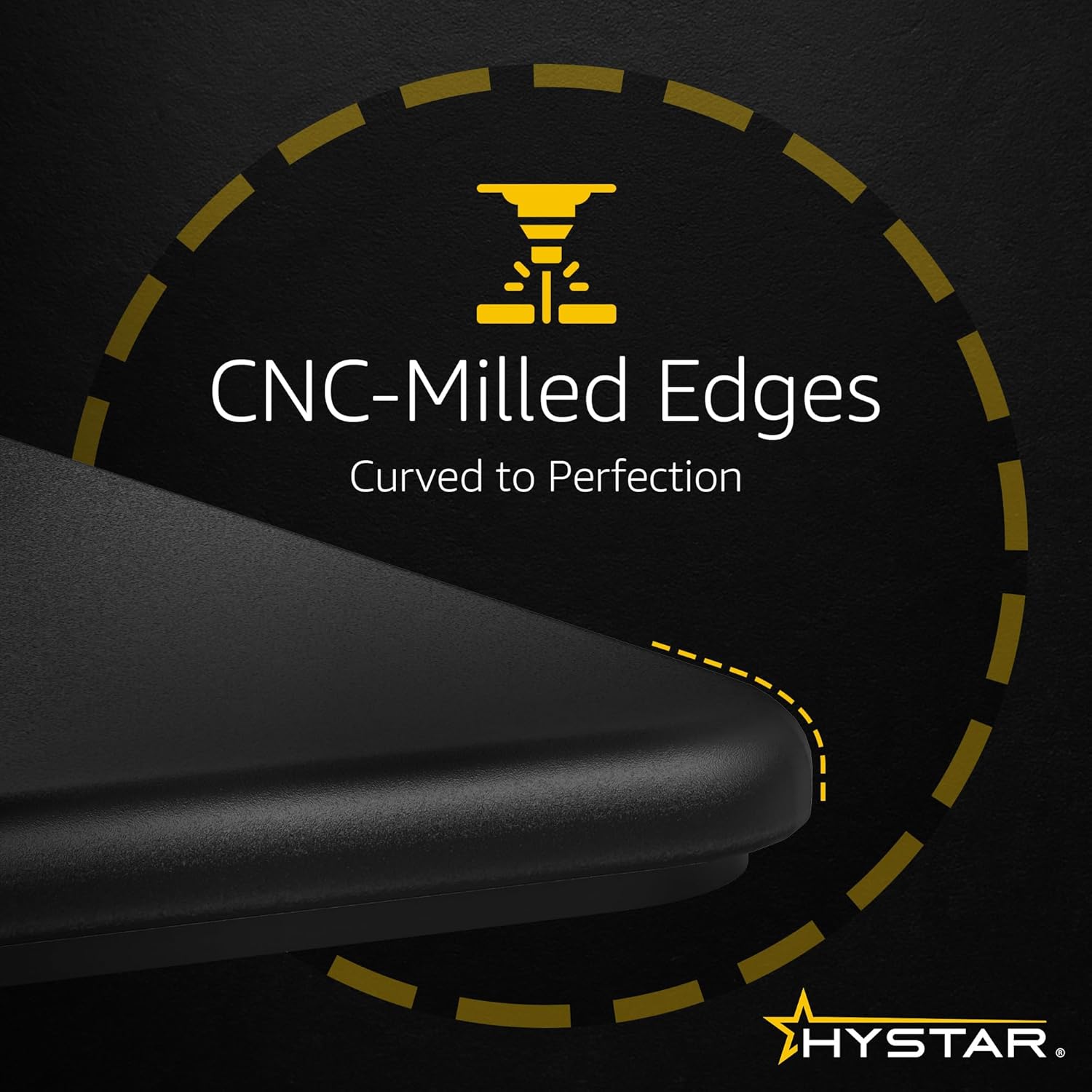 Hystar Aether Glass Gaming Mousepad | Micro-Etched Tempered Glass | Quiet, Ultra-Fast Glide | Full Anti-Slip Silicone Backing (Black, Large)