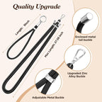 OUTXE Universal Phone Lanyard 2 Packs - 2× Adjustable Neck Strap, 4× Phone Patches- Black