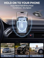 [2025 New] Dashboard Phone Holders for Your Car (+Air Vent Clip) [Military Grade Stable] , Car Cell Phone Holder, Rotatable Suction Cup Car Phone Mount for All Phone (Rock Blue)