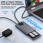 MAIWO Dual NVMe Clone SSD Enclosure, USB3.2 GEN2X2 10Gbps,Support AHCI to NVMe Clone, M.2 Duplicator Cloner for SSDs Sizes 2230/2242/2260/2280 with Indicator Light