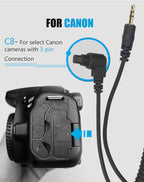 Camera Wireless Remote Shutter Release, Long Exposure Timelapse Remote Control Compatible with Canon 6D Mark II 7D 7D Mark II 5D Mark IV; Replaces Canon RS-80N3 Shutter Release Cords