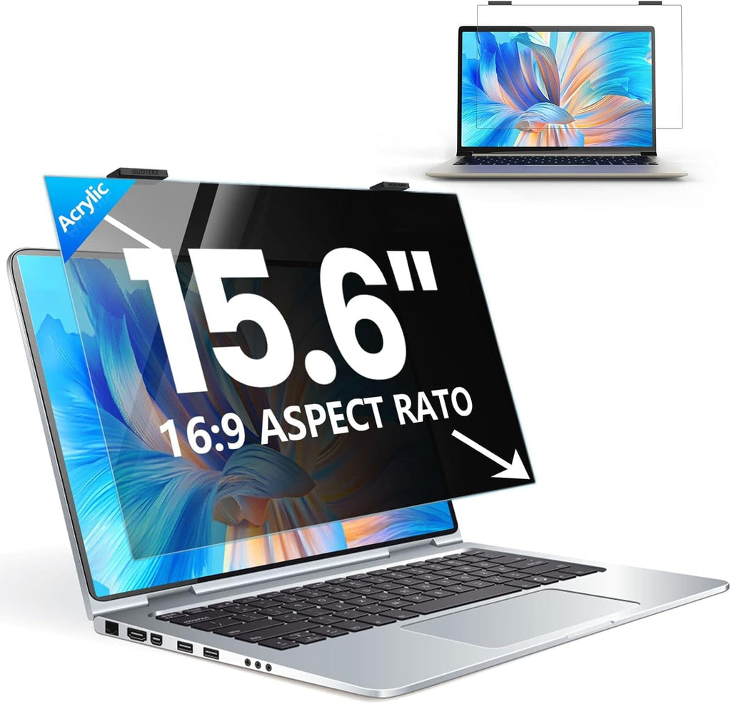 Laptop Privacy Screen 15.6 inch, 9H Hanging Privacy Screen for Laptop for 16:9, Acrylic HD Eye Protection Anti Glare Blue Light Laptop Screen Privacy Filter