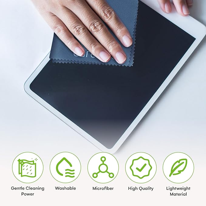 Care Touch Eyeglass Cleaning Cloth - 12 Pack of Microfiber Cleaning Cloth for Glasses, Lenses, Phones and Screens - Large, Lint-Free, Reusable and Scratch-Free - 6 x 7 Inches - Navy