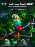 Newsoul 4K Portable Monitor, 3840 * 2400 UHD 16" Gaming Monitor 1200Nits 1500:1 100% sRGB IPS FreeSync Laptop Monitor with VESA & Cover Built-in USB-C HDMI Portable Screen for Phone Game Console