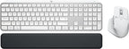 Logitech MX Master 3S Keys S Combo - Performance Wireless Keyboard and Mouse with Palm Rest, Customizable Illumination, Fast Scrolling, Bluetooth, USB C, for Windows, Linux, Chrome, Mac - Pale Grey
