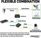 PROCET Gigabit PoE++ Injector 90W, IEEE802.3 af/at/bt Compliant 10/100/1000Mbps Industrial PoE Adapter with Wide Temp -40°F to 149°F, 6KV Surge Protection, 50-5V DC Jack/ 2PIN Input, PT-PSE109GBRO-D