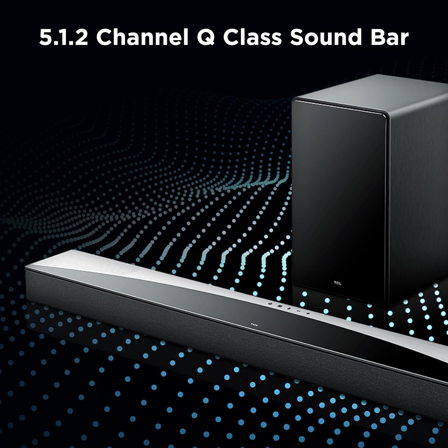 TCL Q75H Q Class 5.1.2 Channel Soundbar with Dolby Atmos, DTS:X, Ray Danz Technology, Wireless Subwoofer, and Bluetooth Music Streaming