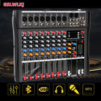 8 Channel Professional Digital Mixer Sound Board Console Bluetooth Live Studio Audio Mixer Power Mixing USB (110V-220V)