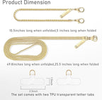 Metal Phone Chain, Crossbody Detachable Phone Lanyard with 1*Wrist Strap & 2* Tether Tabs for iPhone and Smartphones (Gold,Extend)