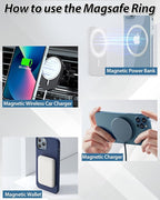 Metal Rings 6PCS,Ultra-Thin(0.4mm) for MagSafe Sticker,Magnetic Adapter,Phone Cases & Wireless Charger,Compatible with iPhone 16/15/14/13/12,Galaxy S24/S23/S22/Kindle,for Mag Safe Accessories