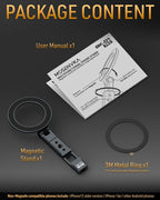 Magnetic Tripod Phone Mount,Travel Phone Grip for iPhone,Foldable Desk Stand Magnet Phone Holder, Phone Mount for Content Creator with 1/4" Hole&Cold Shoe for iPhone 16/15/14/13/12/Tripod