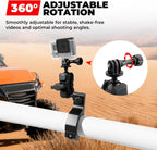 Jerbor Aluminum UTV ATV Camera Mount Holder 360° Compatible with 1.75"-2" Roll Bar and Tube, Fit for GoPro Hero,for Insta360 and Other Action Cameras