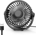 USB Desk Fan, 5 Inch Mini Portable, 3 Speeds Strong Airflow Personal Desktop, Detachable Cooling Fan 360° Rotation Quiet Small Fan for Desk Home Office Travel Car, Black, 5ft Cable