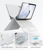 GreenLaw for iPad 11th(A16,2025)/10th(2022) Generation Case with Keyboard, Magic-Style Keyboard Stand, 7 Color Backlit, Stain-Resistant Surface, Multi-Touch Trackpad, White