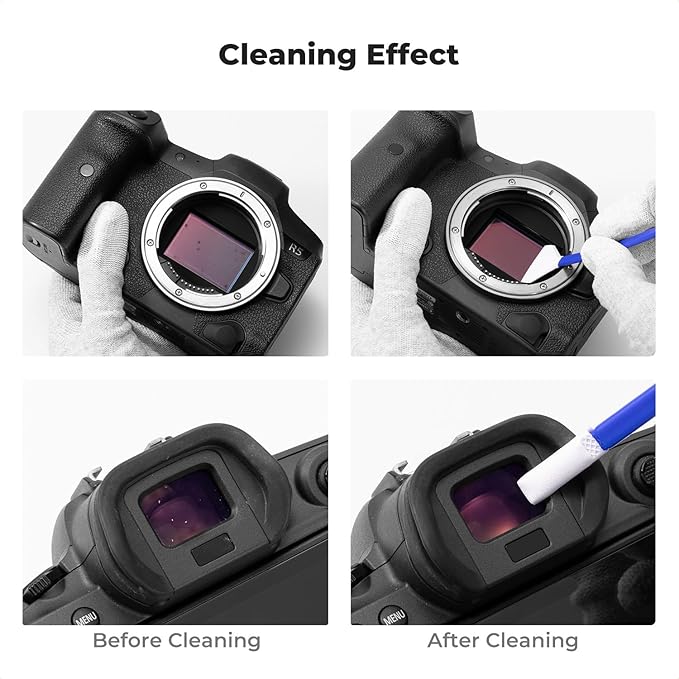 K&F Concept 2-1 24mm Full Frame Sensor Cleaning Swab & Viewfinder Cleaning Swab, DSLR SLR Digital Camera CMOS and CCD Sensor Cleaning Swab Kits for Nikon Sony Canon Camera Clean