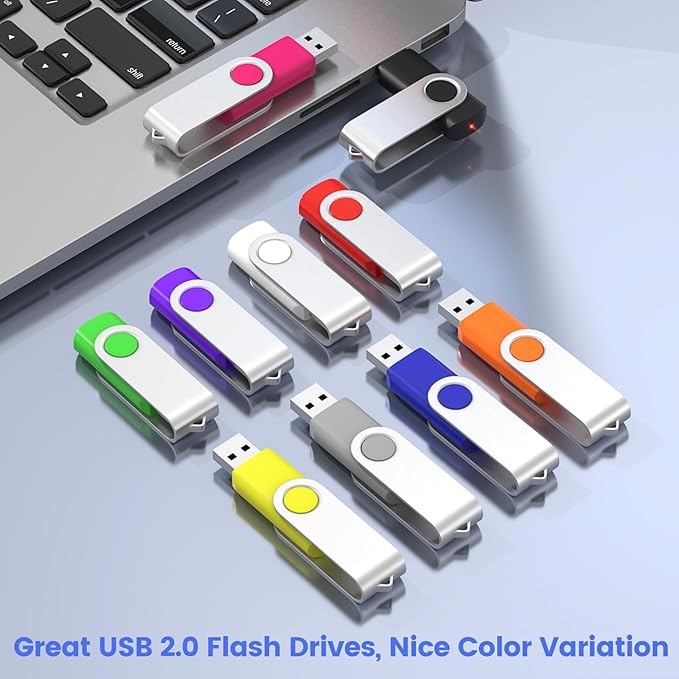 (Not 128GB) 128MB Flash Drives 20 Pack, ABLAZE USB 2.0 Thumb Drive Bulk with Lanyards Swivel Memory Stick Bulk U Disk Pendrive USB Pack (Mixcolors)