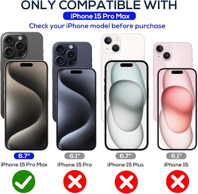 Screen Protector for iPhone 15 Pro Max [6.7 Inch],2 pcs Colorless Anti-Blue Light Tempered Glass Films, HD Clear, 9H Hardness, No Bubbles, Case Friendly with 2 pcs Camera Lens Protector