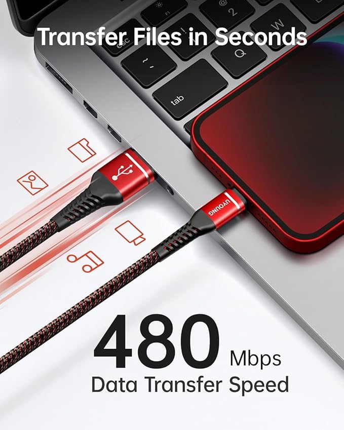 10 FT iPhone Charger [Apple MFi Certified] 3 Pack 10 Foot USB Fast Lightning Cable Long Nylon Braided Charger Cord Compatible with iPhone 14/13/ 12/11/X/XS/XR/XS Max/8/7/6/5S/SE/iPad Pro/Mini/Air