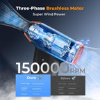 K&F CONCEPT Blower & Suction 2 in 1 Compressed Air Duster, with LED Light,150000RPM Electric Air Duster, 3 Gear Adjustable&Portable, Dust Blower for Computer, Keyboard, House, Outdoor and Car