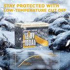 Power Queen 12V 100Ah LiFePO4 Battery Bluetooth Lithium Battery, Low-temp Cut-off Deep Cycle Battery with 100A BMS, 1280Wh Energy, Up to 15000 Cycles for Trailer RV, Motor Home, Marine