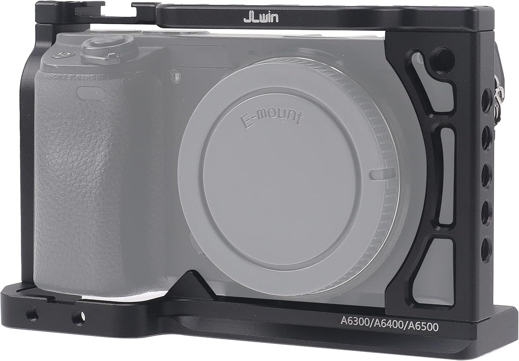 Hersmay A6500/A6400/A6300 Camera Cage Video Stabilizer with Top Handle for Sony A6500 A6400 A6300 A6000 A6100 Cameas DSLR Rig with Cold Shoe,Handle Locating Holes,Multiple 1/4" 3/8" Screw Holes