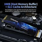 2TB SSD NVMe M.2 2280 PCIe Gen4 x4 Internal Solid State Drive - Up to 4800MB/s, 2TB SSD PS5 Dynamic SLC Cache, PS5 Compatible for Gaming PC Laptop(EN705)