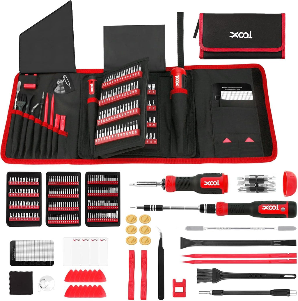 XOOL 200 in 1 Precision Screwdriver Set, Electronics Repair Tool Magnetic Driver Kit with 164 Bits for Phone, MacBook, Computer, Laptop, PC, Tablet, PS4, Xbox, Nintendo, Game Console