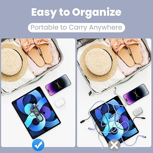 100W USB C Multi Charging Cable, USAMS 6.6FT 5-in-1 5A Fast Sync Charger Adapter Nylon Braided Type-C Cable for Laptop/Tablet/Phone and More