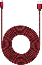Micro USB Cable 15ft with 3A Fast Charging, Extra Long and Extremely Durable Nylon Braided Charger Cord for Galaxy S7/S6/J8/J7 Note 5,Kindle,LG,PS4,Camera,Xbox One and More (Red)