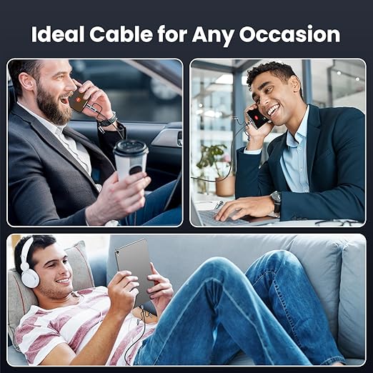 240W Multi Charging Cable, 4ft 6-in-1 USB C Cable Fast Charging Cords with USB-C/A Ports to IP/Type C/Micro Connectors for Pad/Cell Phones/Tablets/Laptop