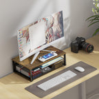 gianotter Computer Monitor Stand Riser, office organizer with Drawer, Office Organizers Storage for Classroom Office Supplies (Wood)