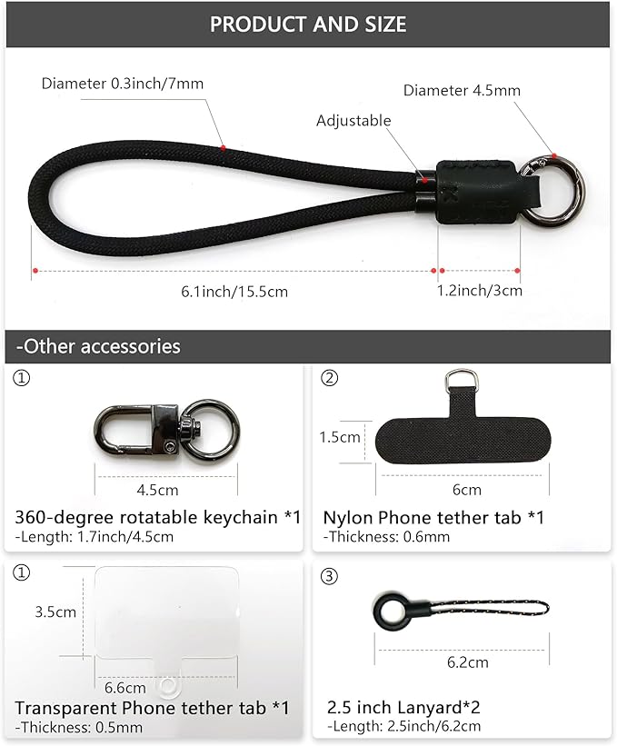 Handmade Cowhide Leather Phone Wrist Strap,Universal Adjustable Key Lanyard,Stylish Wristlet Keychains for Women&Men