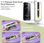 (2-Pack Ultra HD Clear Screen Protector for iPhone 12 Pro Max (6.7-Inch),9H Tempered Glass,Full Coverage,Anti-Fingerprint,Auto Dust Removal,Bubble-Free,Easy Installation