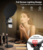MoKo Desk Ring Light with Stand and Phone Holder, 10" Full-Screen LED Ring Light for Desk, Dimmable Zoom Lighting for Computer, Desk Light for Video Calls,Video Recording,Live Streaming,TikTok,Makeup