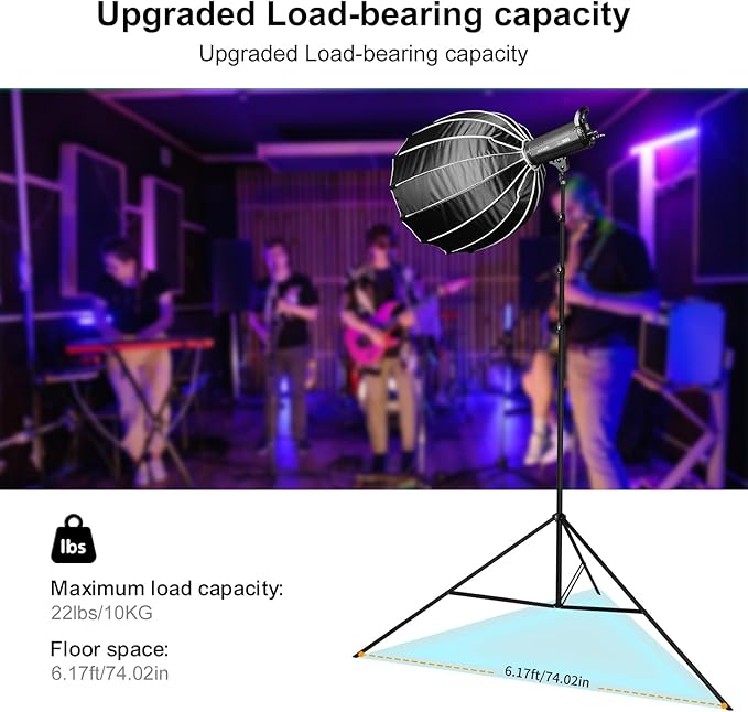 20FT/6M Tripod Stand - Heavy Duty Tripod Stand - Tall Tripods Air-Cushioned Telescoping Light Stand for Photography Overhead Shots, Sports(Aluminum Alloy)